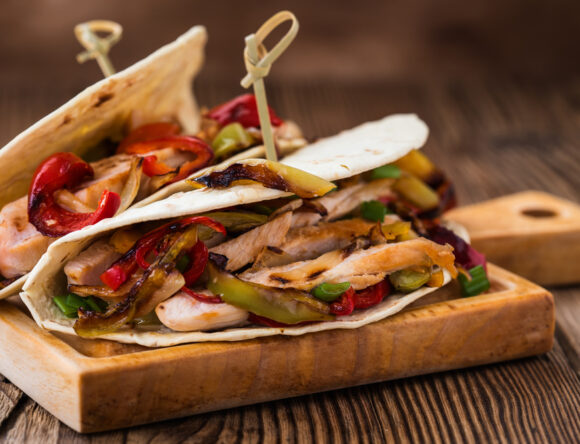 Private chef prepared chicken fajitas for your villa prepared lunch